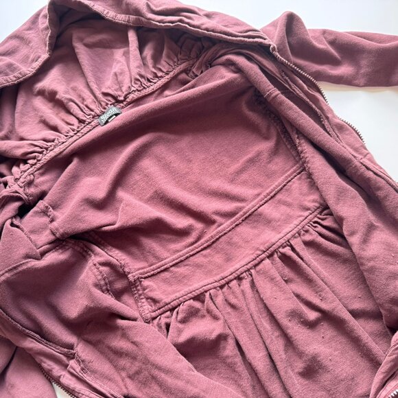 Sloan Essentials Red Purple Hooded Long Sleeve Sweater Jacket Zip Front sz XS - Picture 9 of 10